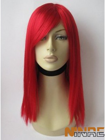 Perruque de cheveux humains rouge avec une longueur d'épaule Coulr rouge