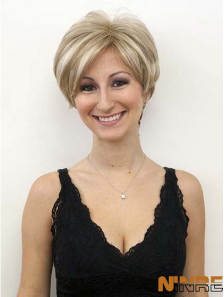 Perruques Blondes Avec Dentelle Avant Mono Style Ondulé Courte Longueur Bob Perruques de cheveux humains