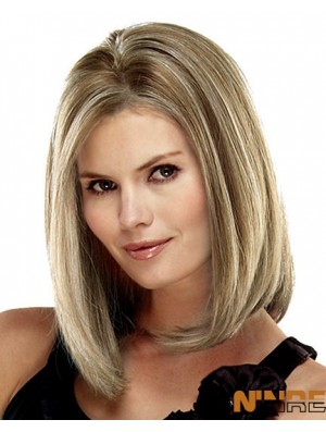 Longueur d'épaule droite Blonde 14 pouces Lace Front Perruques Bob en ligne
