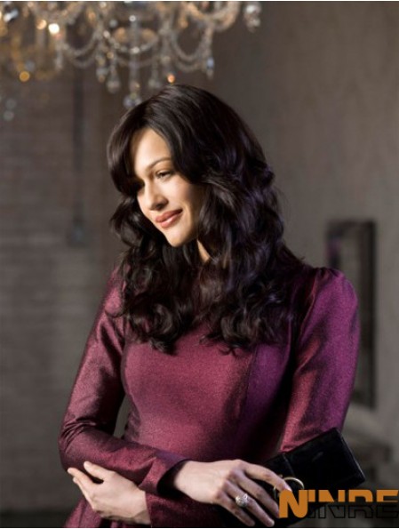 Full Lace Long Auburn Wavy Remy 14 pouces perruques pour femmes