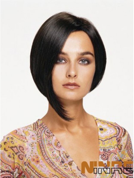 Lace Front Chin Longueur Straight Black Perruques Bob abordables