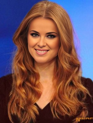 Perruques longues ondulées 100% cheveux humains en dentelle d'Isla Fisher au Royaume-Uni