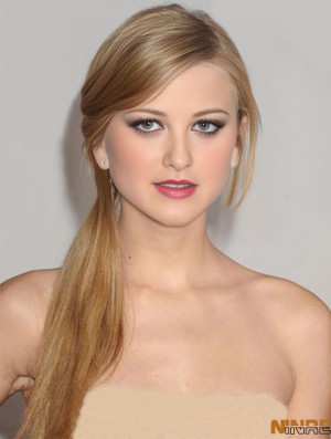 Lace Front Sans Frange Droite Longue Blonde Style  Perruques