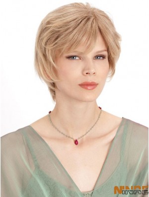 Monofilament Straight Layered Chin Longueur 8 pouces Perruques de cheveux humains incroyables