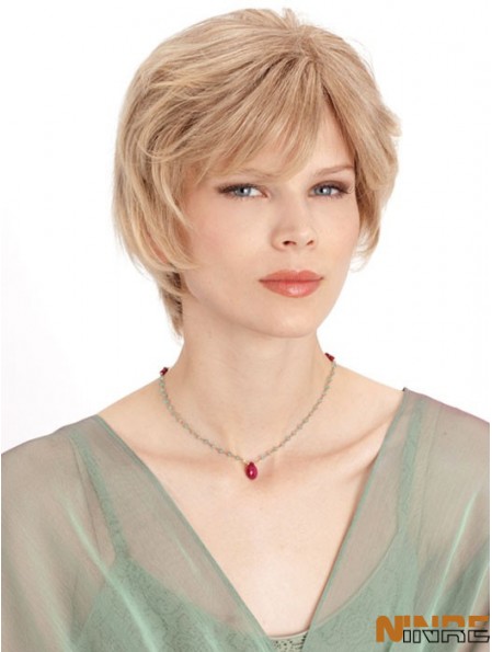 Monofilament Straight Layered Chin Longueur 8 pouces Perruques de cheveux humains incroyables