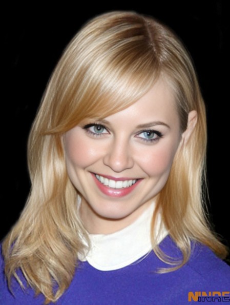 Glamorous Blonde Lace Front épaule Longueur Wigs