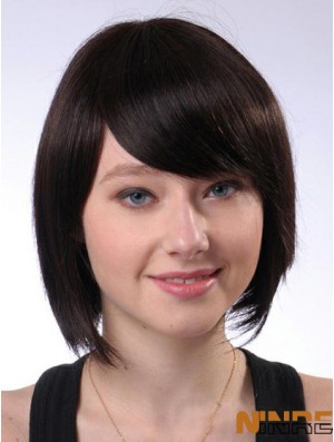 Perruques de cheveux humains Bobs Best Straight Brown Longueur du menton