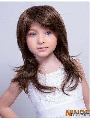 brun cheveux humains enfants perruques pas cher