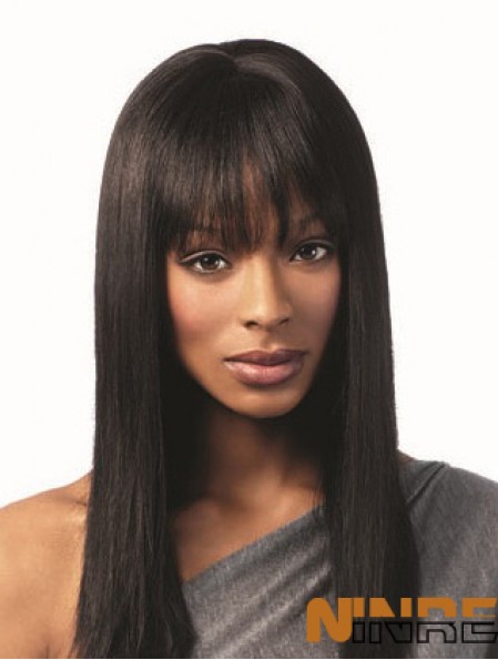 Coiffures afro-américaines avec frange couleur noire humaine Remy