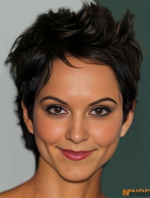 Perruques courtes avec coupe avant en dentelle style ondulé Longueur recadrée