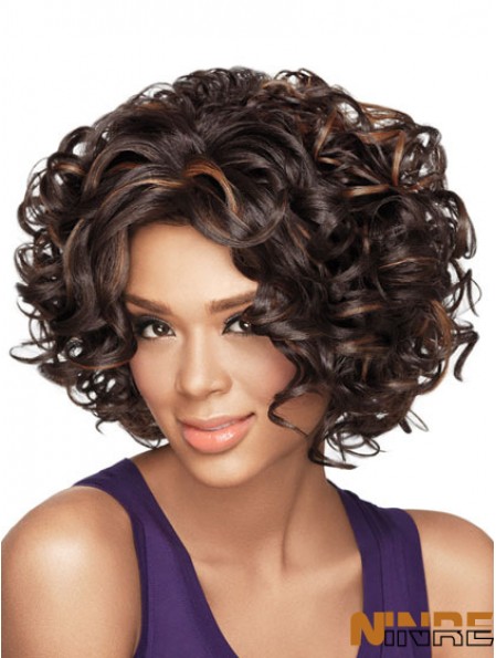 Perruques afro-américaines avec style bouclé de longueur de menton capless synthétique
