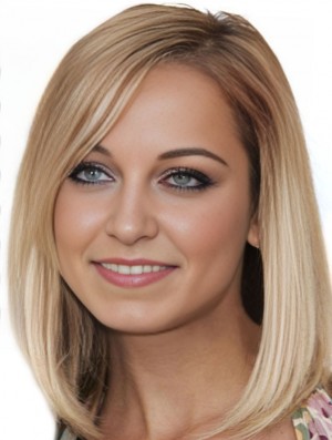 Superbe longueur d'épaule blonde droite 12  inchBobs  Lace Wigs