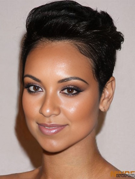 Indian Remy Lace Front Boycuts Straight Black Cropped  Wigs UK