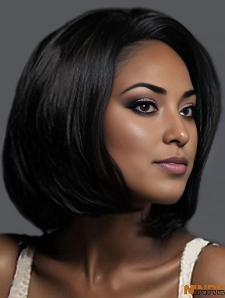 Les bobs de couleur noire classique coupent des perruques de longueur de menton pour les femmes afro-américaines