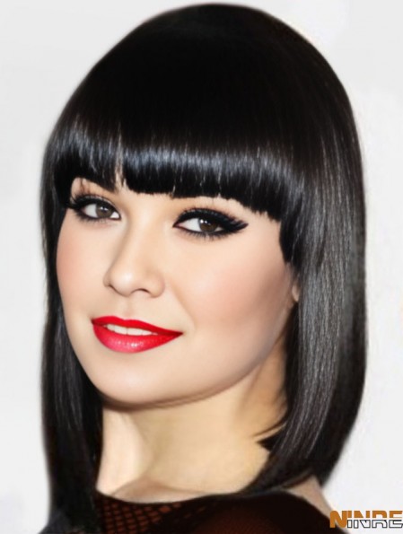Capless synthétique Yaki Bobs noir épaule  perruques