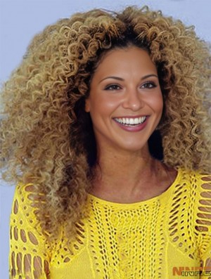 Full Lace Kinky Long Brown Indian Remy Perruques de cheveux africains UK