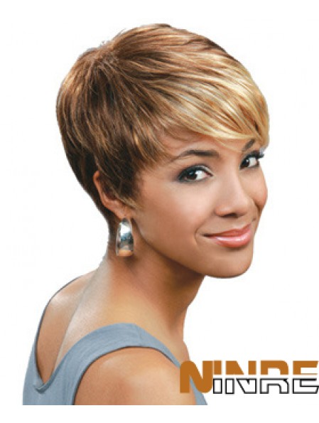 Blonde Boycuts Cropped Straight Capless Wholesale African Women Wig
