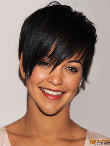  cheveux courts perruques Boycuts longueur recadrée couleur noire