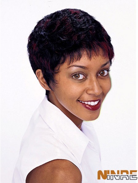 Perruques courtes pour les femmes afro-américaines bouclés style Auburn Bobcuts de couleur