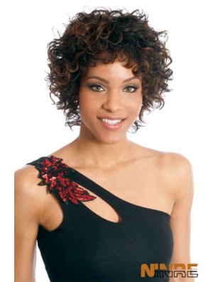 Capless boycuts courte brésilienne bouclée noir femme perruque
