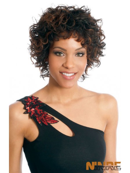 Capless boycuts courte brésilienne bouclée noir femme perruque