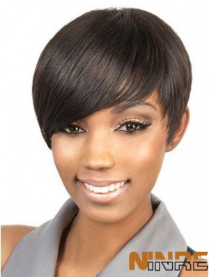 Perruques Afro-Américaines Brunes Courtes Boycuts Droites