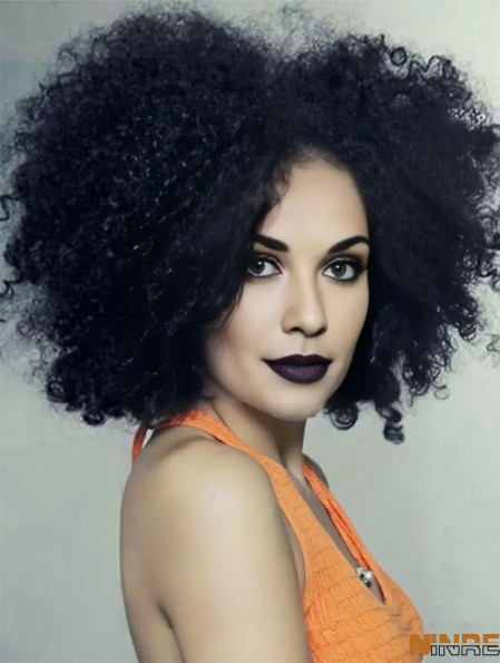 Perruques de cheveux humains Afro Kinky sans bonnet de longueur de menton humain Remy Lace Front