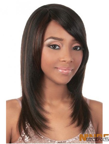 Perruques de cheveux humains bon marché Yaki capless Remy pour femme noire