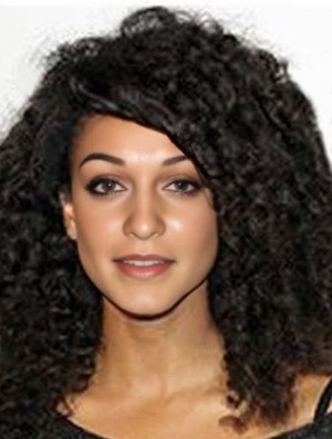 Full Lace Indian Remy Black Wink Kinky Curly Hair Wigs