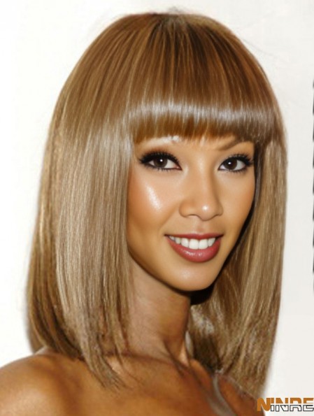 Longueur d'épaule Yaki Capless Blonde 12 pouces Remise Iman Perruques