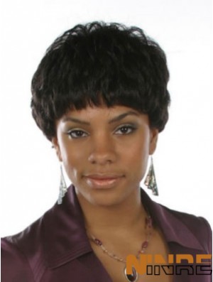 Perruques afro-américaines courtes noires ondulées Bobs