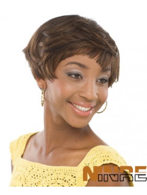 Boycuts ondulés bruns courts Perruques afro-américaines incroyables