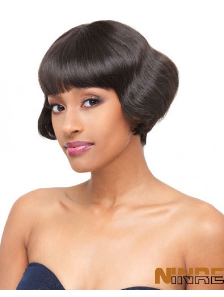 Capless courtes droites brunes exotiques bob perruques