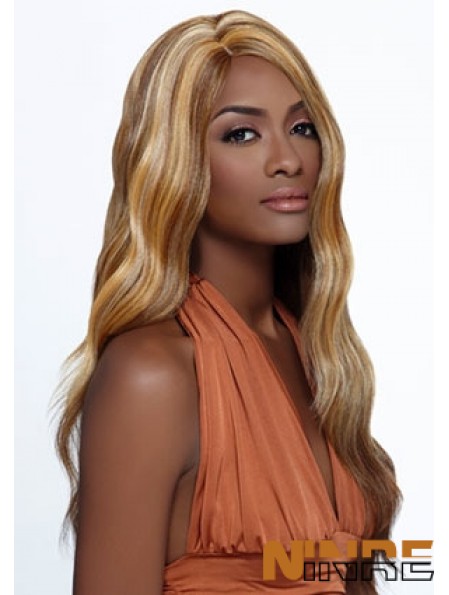Perruques afro-américaines idéales en couches longues ondulées blondes