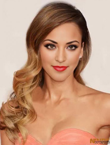 Wavy Lace Front Sans Bangs Long Brown Best  Perruques