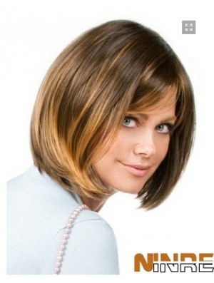Capless menton longueur droite blonde populaire bob perruques
