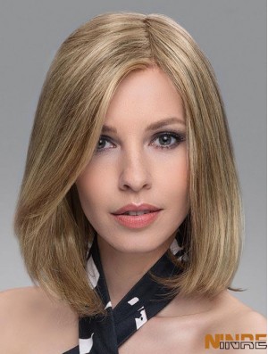 perruques synthétiques blondes douces et droites