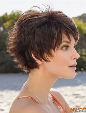 Boycuts Brown 8  inchSassy perruques courtes
