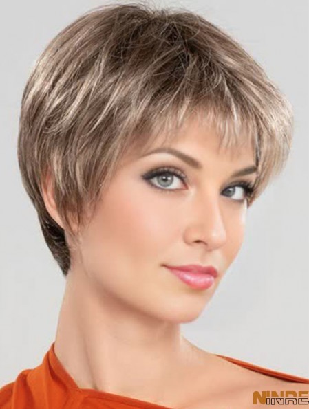 Boycuts Blonde 4 pouces Perruques Courtes Adaptées