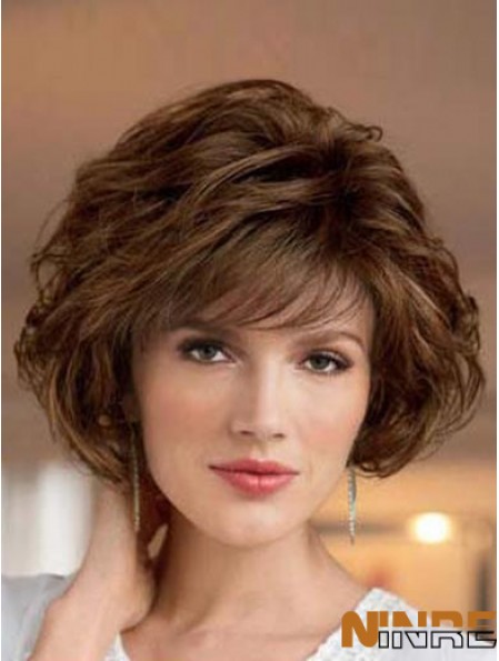 perruques synthétiques coupe courte couleur brune