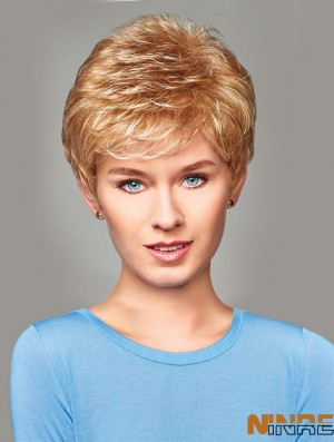 Acheter Synthetic With Capless Short Length Blonde Color