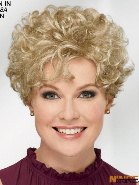 Curly Blonde Short 8 pouces Trendy Classic Wigs