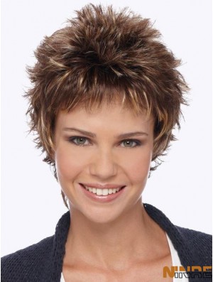 Boycuts Blonde Wavy 6 pouces courtes perruques synthétiques