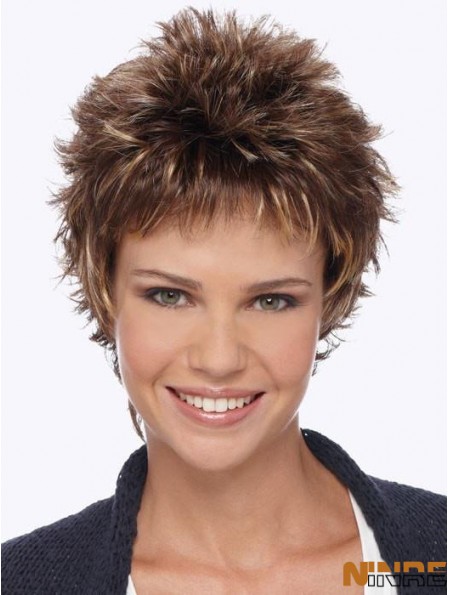 Boycuts Blonde Wavy 6 pouces courtes perruques synthétiques