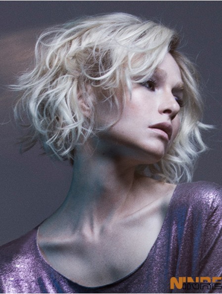 Synthétique avant de lacet perruques UK Blonde couleur bouclés Style menton longueur