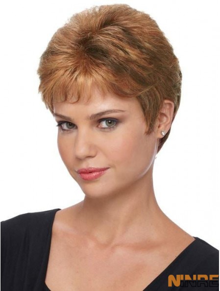 Boycuts Brown Straight 4 pouces perruques capless pour femmes