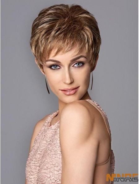Boycuts Brown Wavy 4 pouces capless perruques