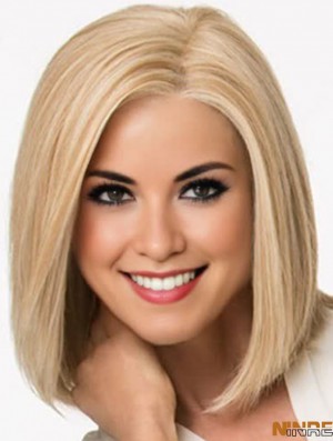 Perruque Synthétique Blonde Avant de Lacet Epaule Longueur Couleur Blonde Style Droite