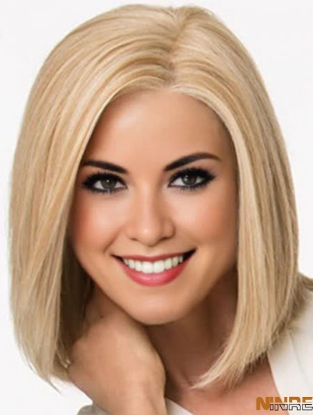 Perruque Synthétique Blonde Avant de Lacet Epaule Longueur Couleur Blonde Style Droite
