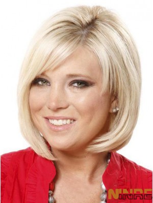 Lace Front Chin Longueur Straight Blonde Online Bob Perruques